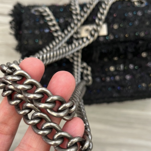 HP 🖤NWOT🖤Kurt Geiger London The Brixton Tweeds Bag Black - Picture 7 of 17